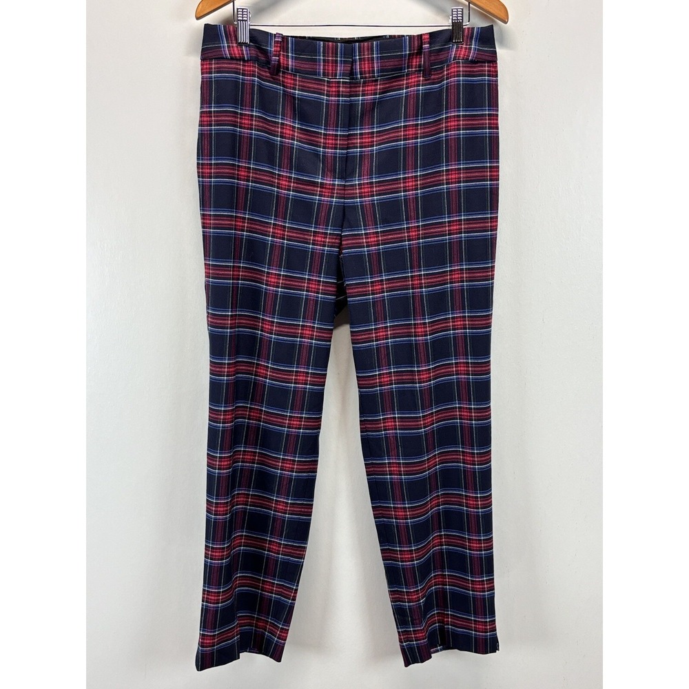 NEW! Talbots High Waisted Hampshire Ankle Pants Sz 14W Plaid Wool Blend